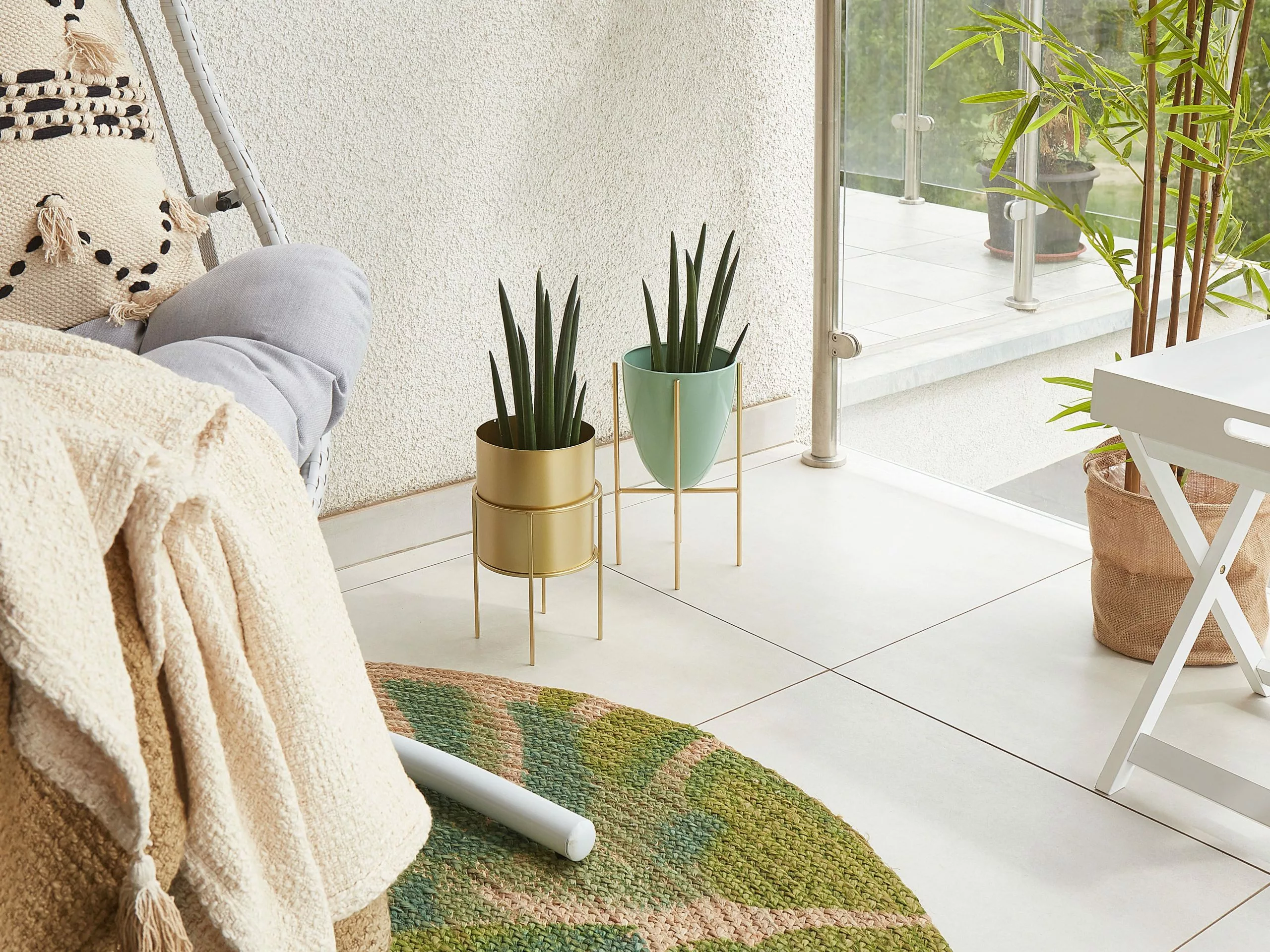 Beliani Matto Juutti Beige/vihreä ⌀ 140 Cm BAYAT 5 Beliani Matto Juutti Beige/vihreä ⌀ 140 Cm BAYAT - Image 3