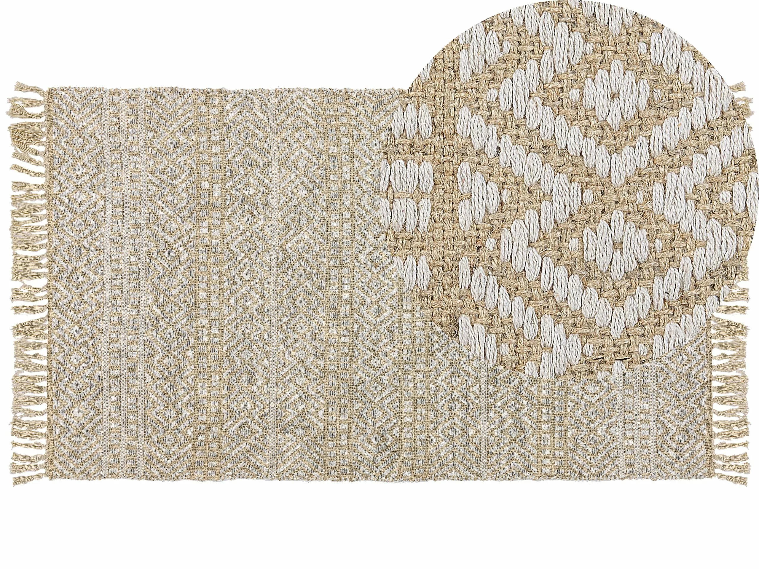 Beliani Matto Juutti Beige DORTYOL Useita Kokoja