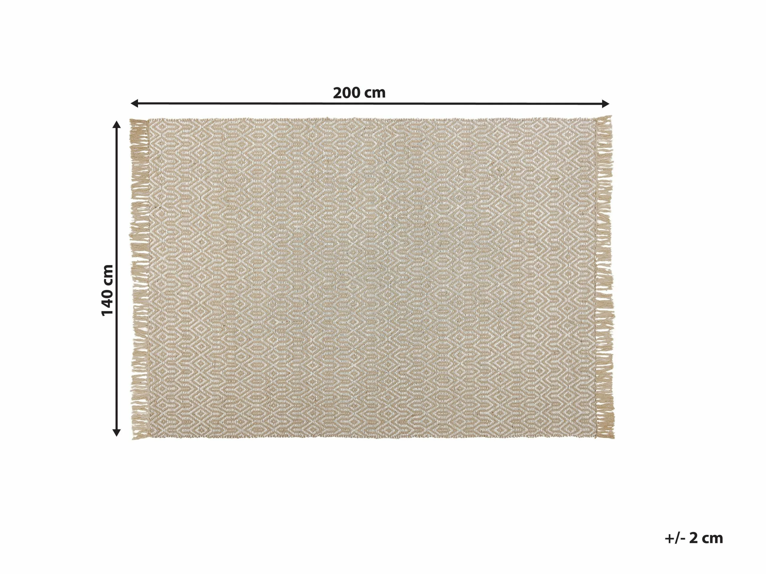 Beliani Matto Juutti Beige POZANTI Useita Kokoja 8 Beliani Matto Juutti Beige POZANTI Useita Kokoja - Image 6