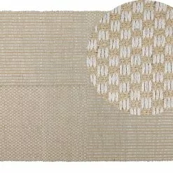 Beliani Matto Juutti Beige ADABAG Useita Kokoja