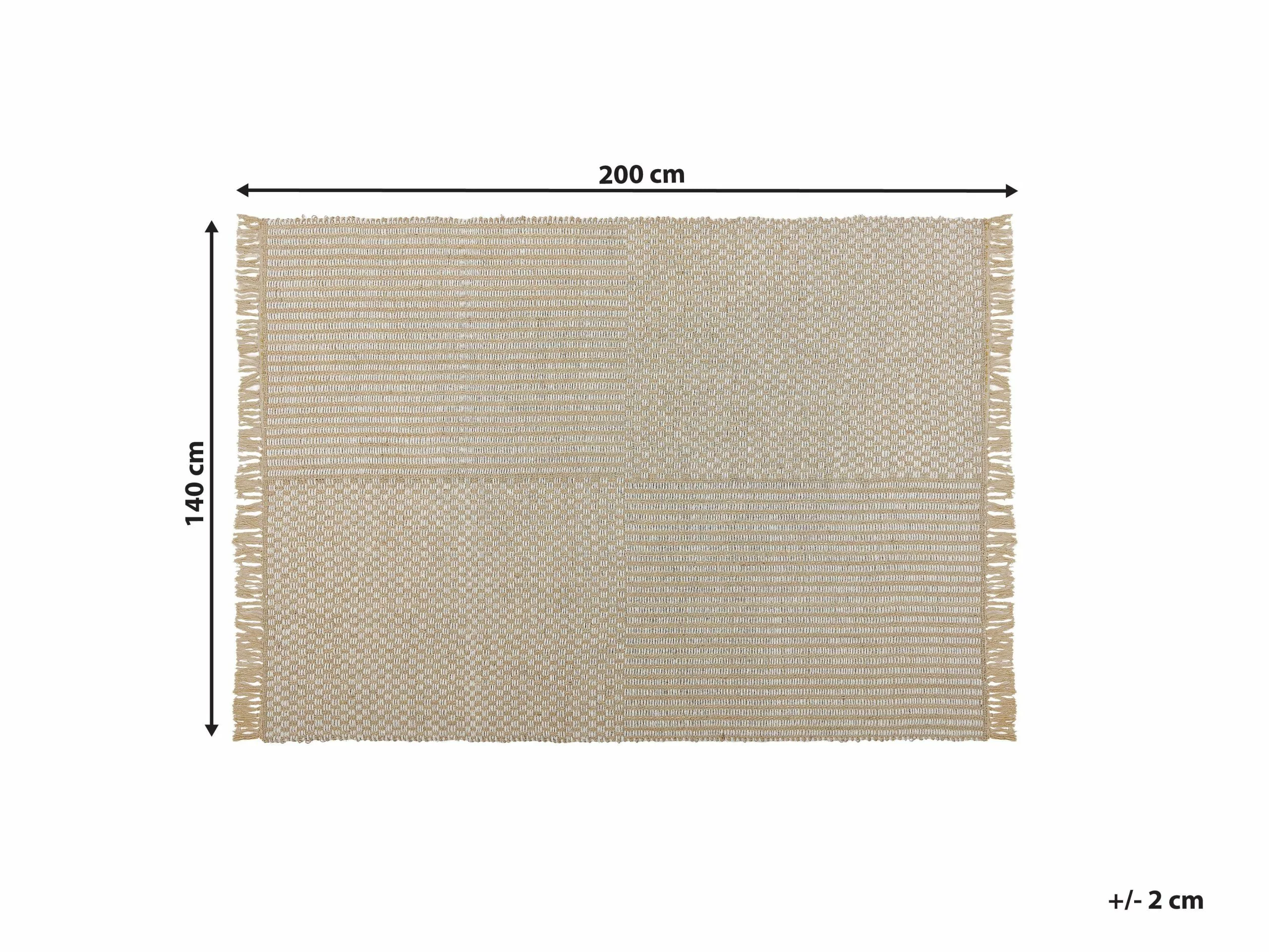 Beliani Matto Juutti Beige ADABAG Useita Kokoja - Image 6