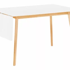 Beliani Ruokapöytä Jatkettava Valkoinen/vaalea Puu 120/155 X 80 Cm MEDIO -Ruokapöydät Myyntikauppa undef src sa picid 808650 type whitesh image scaled