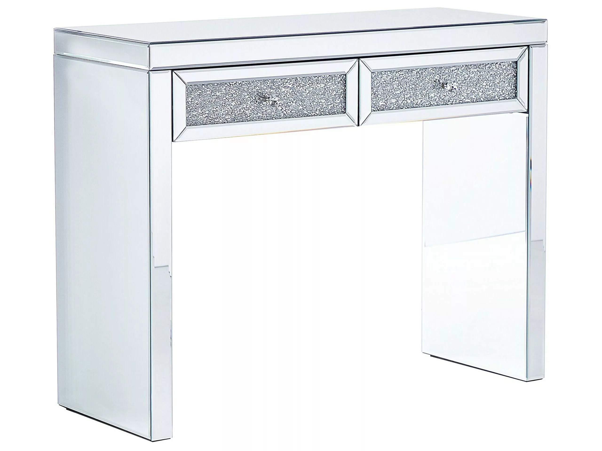 Beliani Konsolipöytä Peililasi 2 Laatikkoa Hopea TILLY 3 Beliani Konsolipöytä Peililasi 2 Laatikkoa Hopea TILLY