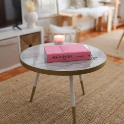 Beliani Sohvapöytä Marmorikuvio Valkoinen/kulta RAMONA 14 Beliani Sohvapöytä Marmorikuvio Valkoinen/kulta RAMONA -Ruokapöydät Myyntikauppa undef src sa picid 809905 type whitesh image