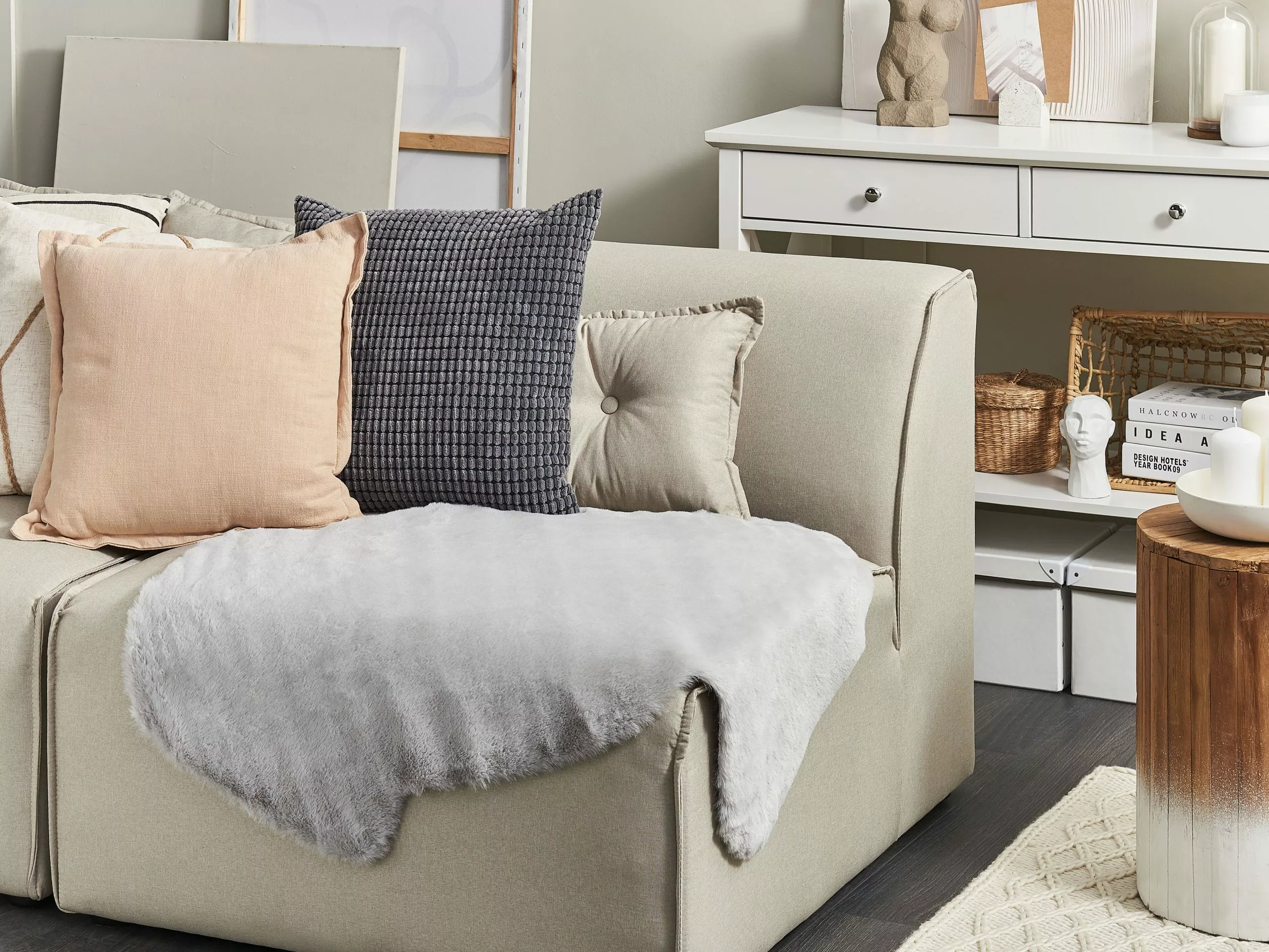 Beliani Tekotalja Harmaa 60 X 90 Cm UNDARA - Image 2