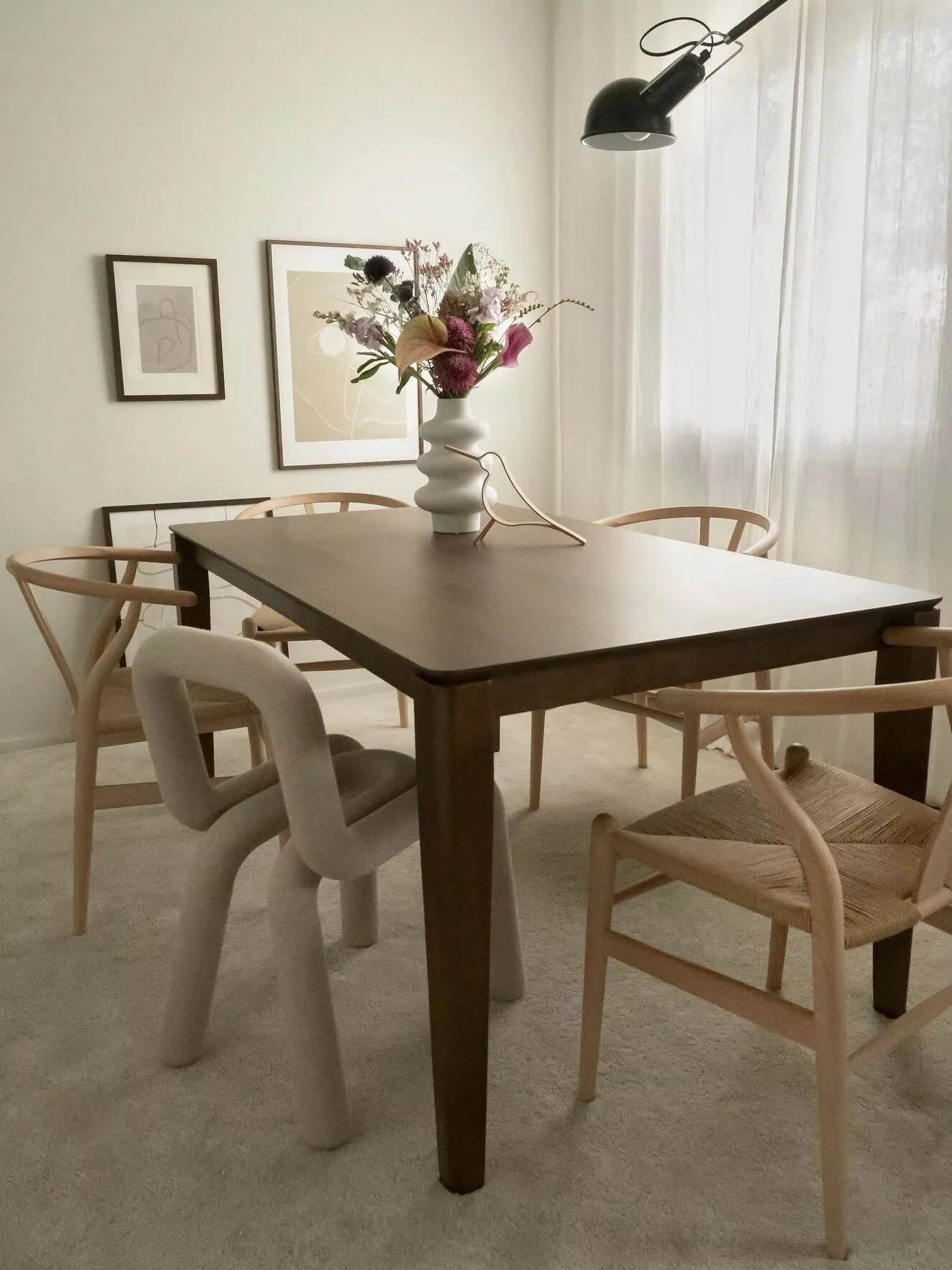 Beliani Ruokapöytä Tumma Puu 160 X 90 Cm LOTTIE - Image 3