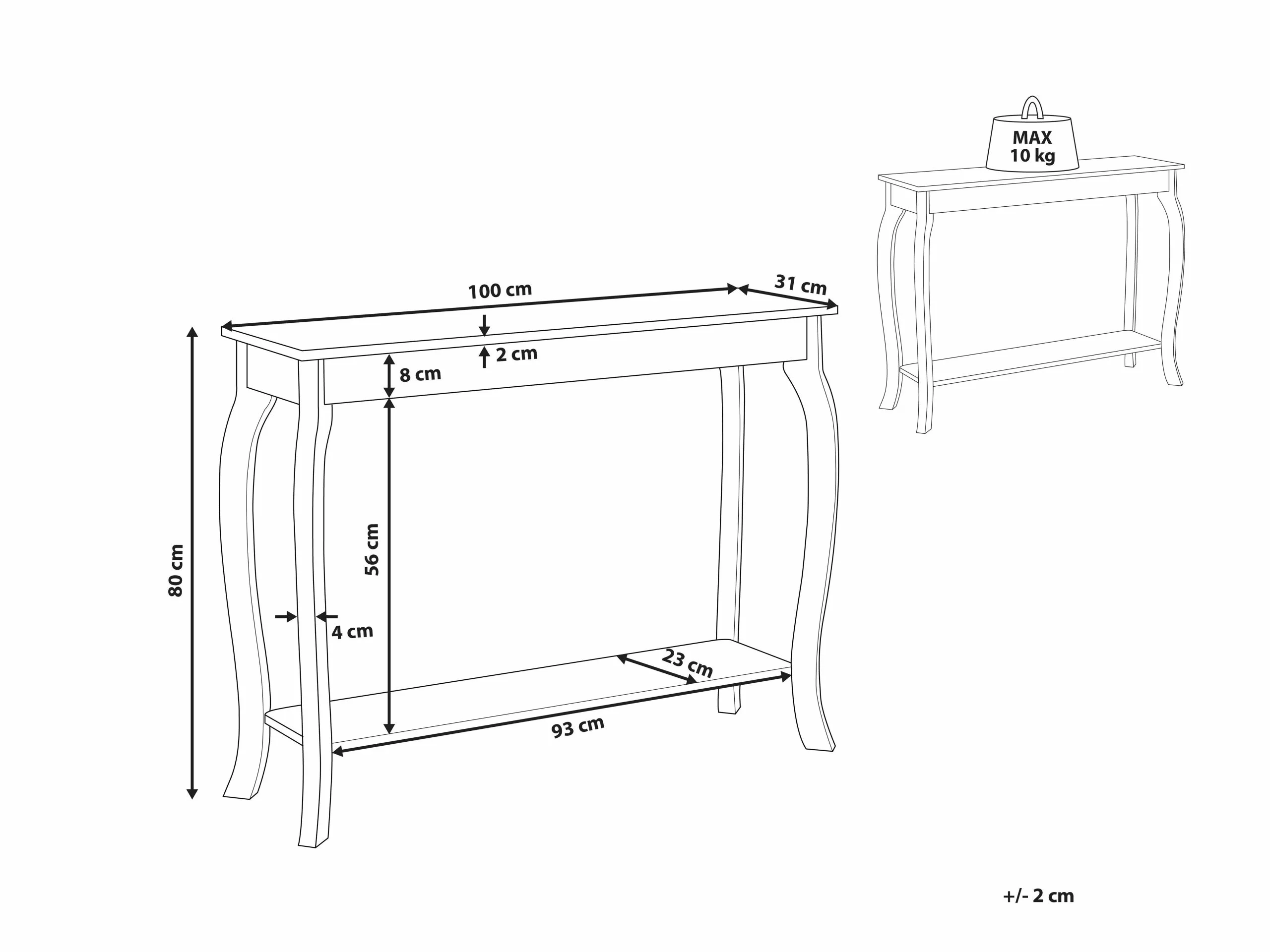 Beliani Konsolipöytä Vaalea Puu/valkoinen HARTFORD 9 Beliani Konsolipöytä Vaalea Puu/valkoinen HARTFORD - Image 7