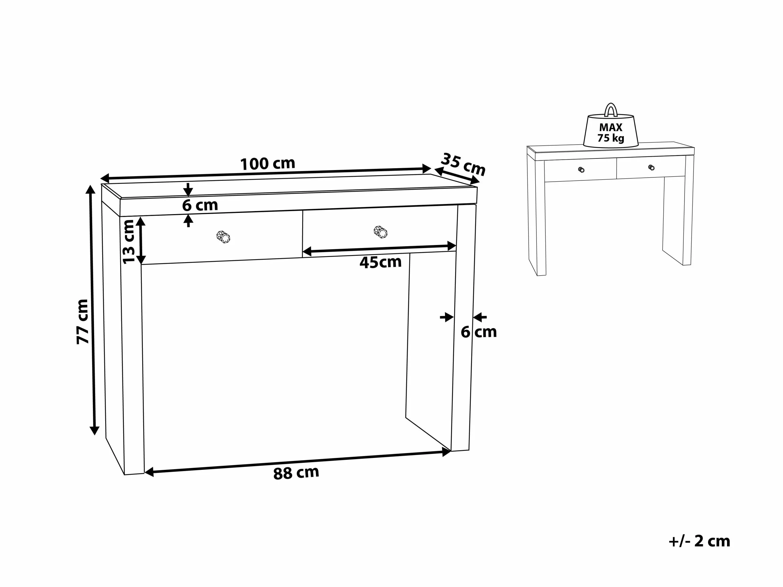 Beliani Konsolipöytä Peililasi 2 Laatikkoa Hopea MARLE 10 Beliani Konsolipöytä Peililasi 2 Laatikkoa Hopea MARLE - Image 8