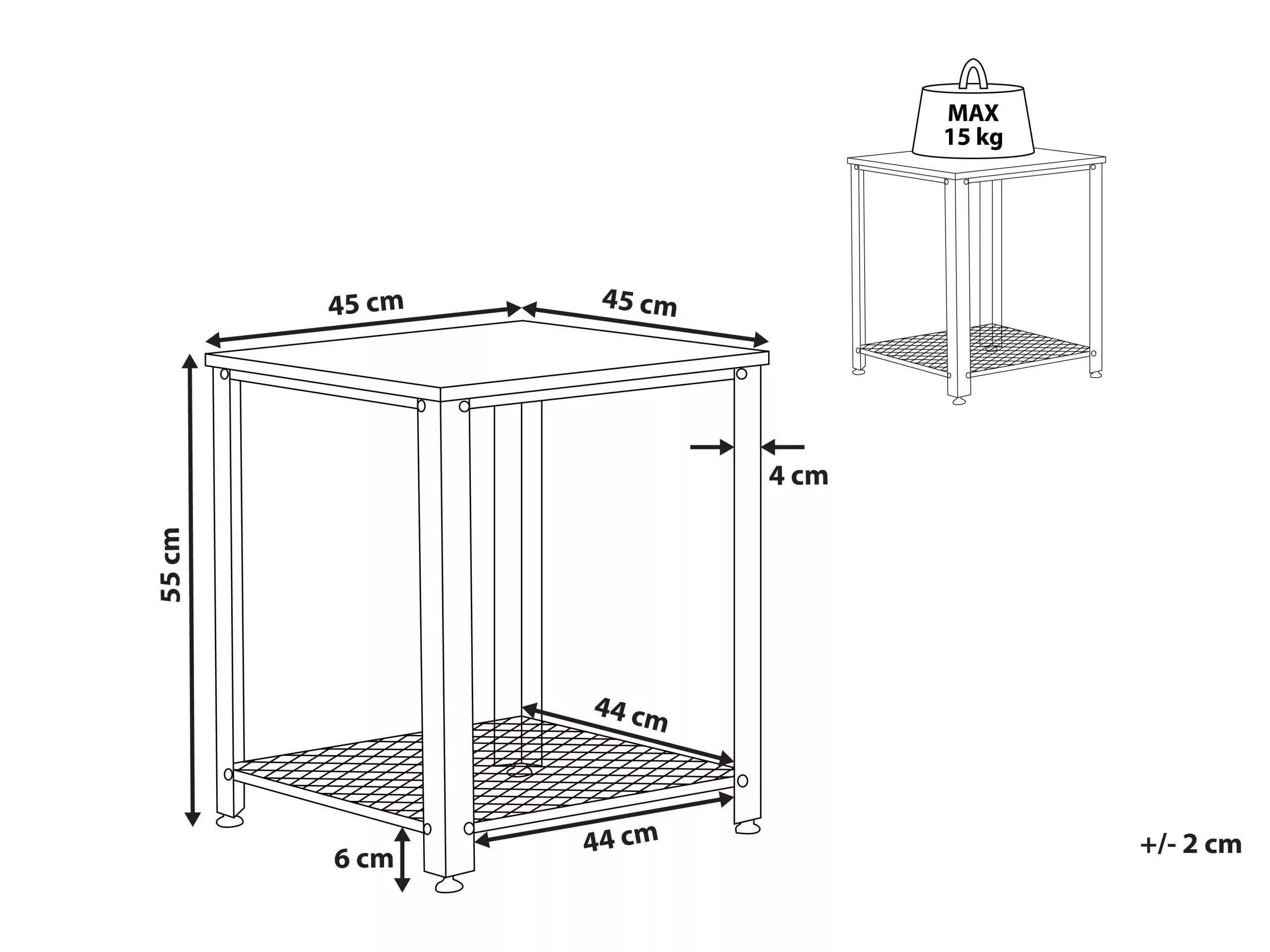 Beliani Sivupöytä Tumma Puu/musta ASTON - Image 7