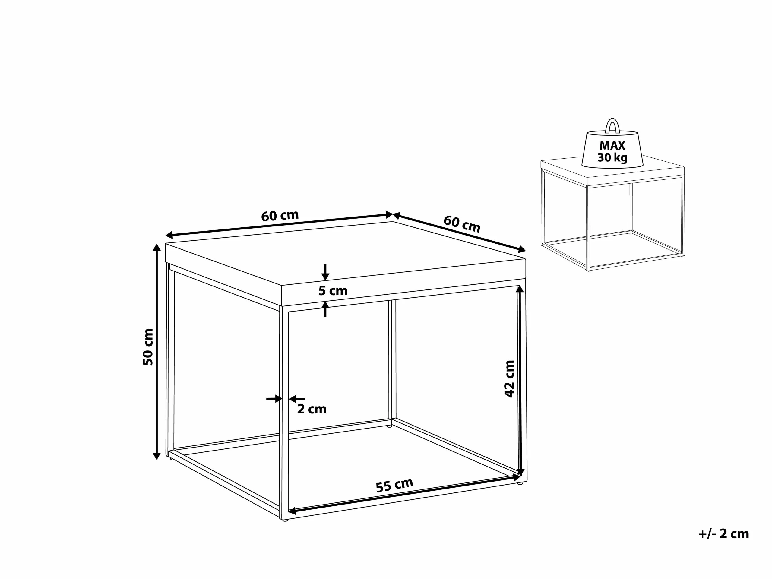 Beliani Sivupöytä Tumma Puu/musta DELANO - Image 7