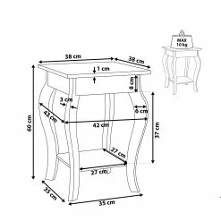 Beliani Sivupöytä Valkoinen AVON -Ruokapöydät Myyntikauppa undef src sa picid 815094 type whitesh image scaled
