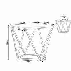 Beliani Sivupöytä Marmorikuvio Musta/kulta MALIBU -Ruokapöydät Myyntikauppa undef src sa picid 815116 type whitesh image scaled