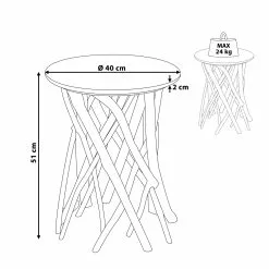Beliani Sivupöytä Valkoinen/tumma Puu HOUMA -Ruokapöydät Myyntikauppa undef src sa picid 815315 type whitesh image scaled