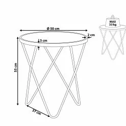Beliani Sivupöytä Lasitasolla Metalli Musta/kulta MERIDIAN II -Ruokapöydät Myyntikauppa undef src sa picid 815350 type whitesh image scaled