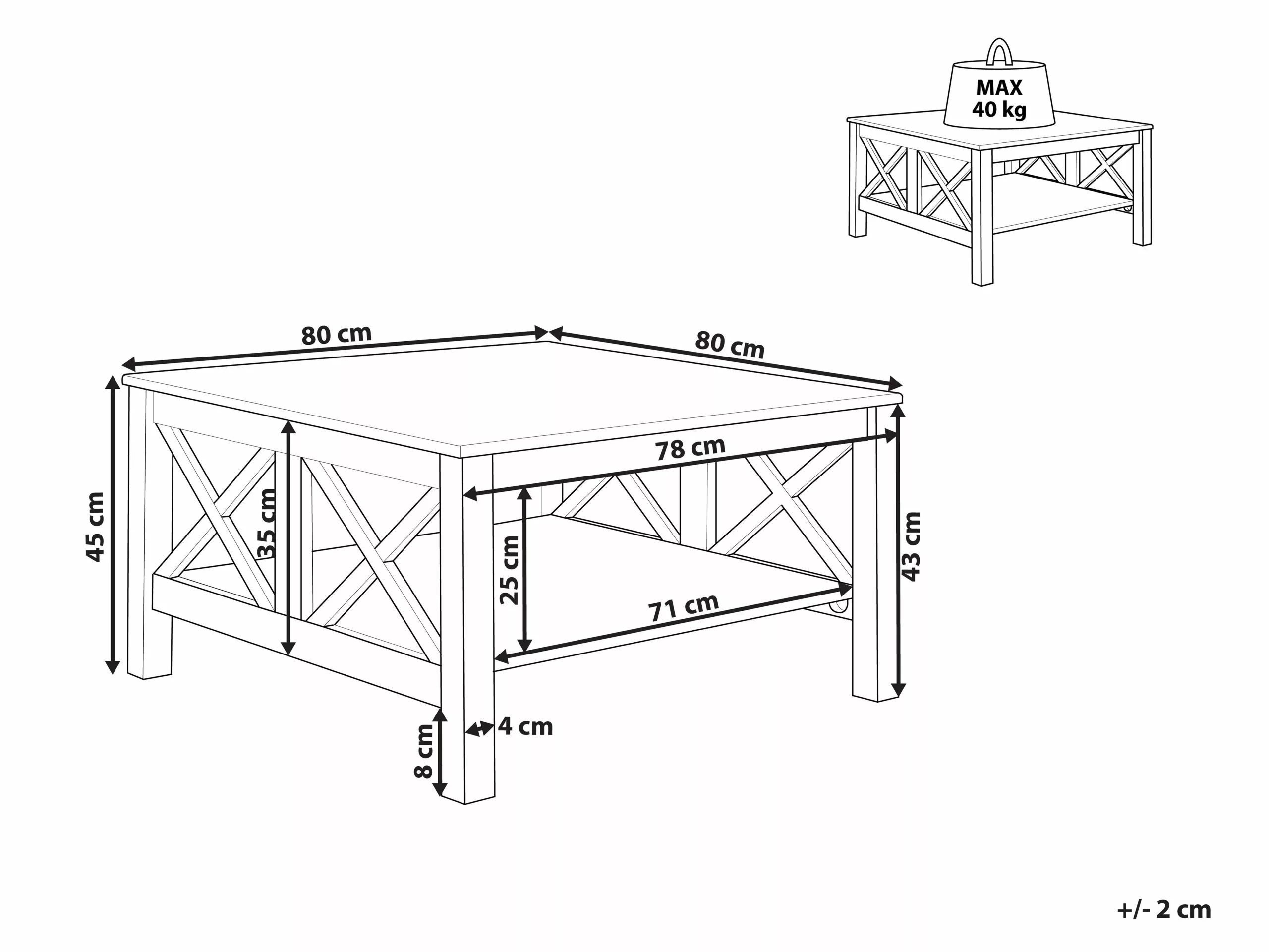 Beliani Sohvapöytä Valkoinen LOTTA 8 Beliani Sohvapöytä Valkoinen LOTTA - Image 6