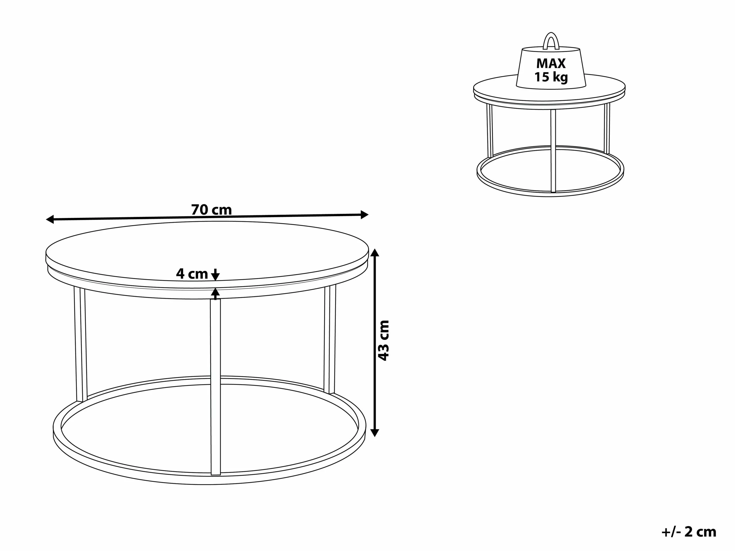 Beliani Sohvapöytä Marmorikuvio Beige/ruusukulta CORAL 8 Beliani Sohvapöytä Marmorikuvio Beige/ruusukulta CORAL - Image 6
