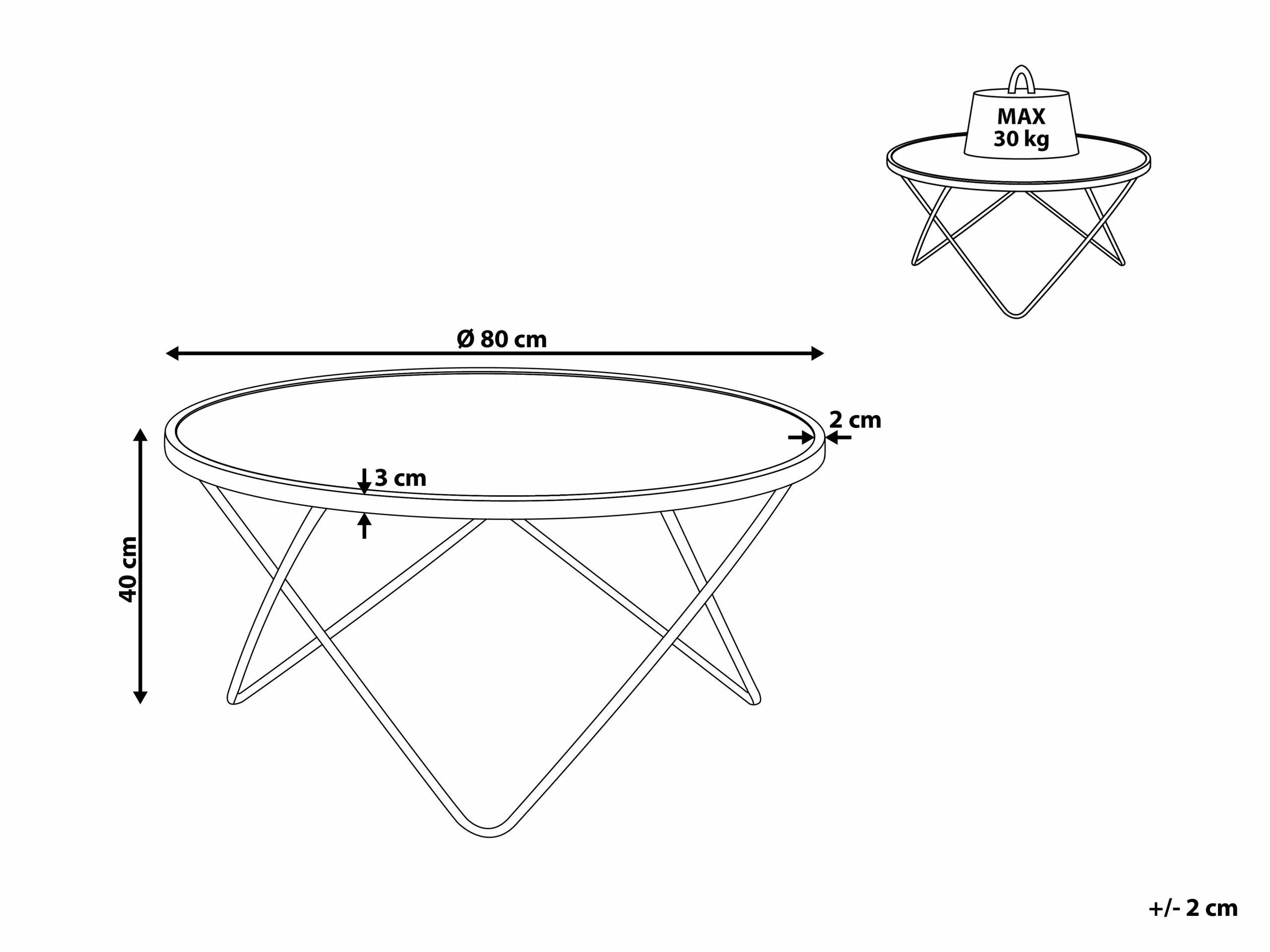 Beliani Sohvapöytä Lasitasolla Metalli Valkoinen/kulta MERIDIAN II - Image 8