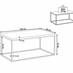 Beliani Sohvapöytä Tumma Puu/musta DELANO -Ruokapöydät Myyntikauppa undef src sa picid 817110 type whitesh image scaled