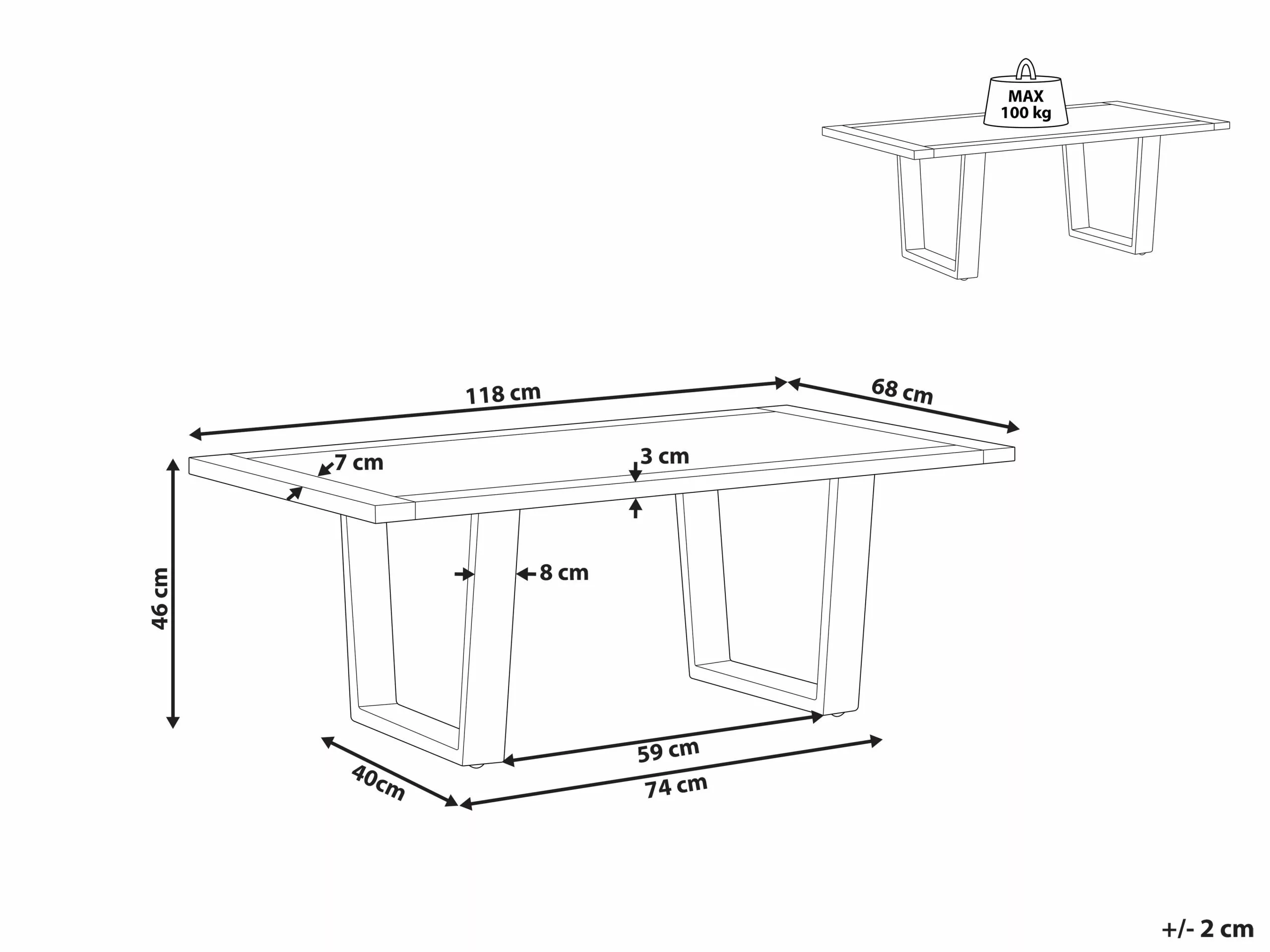 Beliani Sohvapöytä Akaasiapuu Vaalea Puu/musta GRENOLA 9 Beliani Sohvapöytä Akaasiapuu Vaalea Puu/musta GRENOLA - Image 7