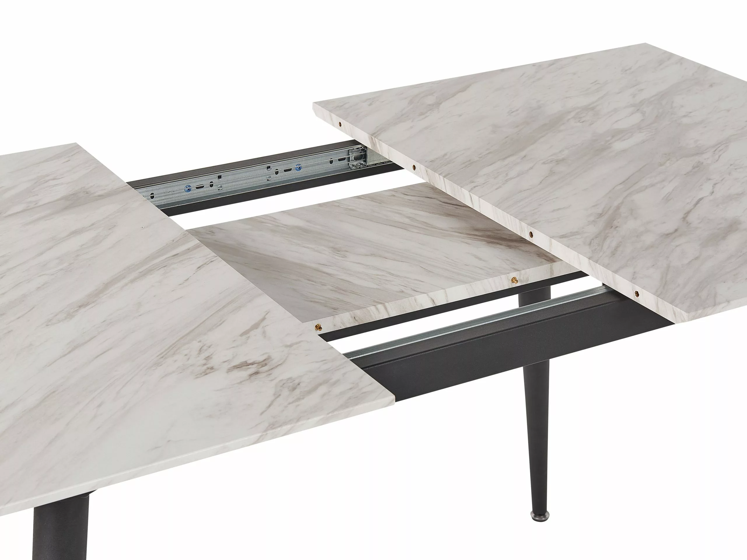 Beliani Ruokapöytä Jatkettava Marmorikuvio Valkoinen/musta 120/150 X 80 Cm EFTALIA 10 Beliani Ruokapöytä Jatkettava Marmorikuvio Valkoinen/musta 120/150 X 80 Cm EFTALIA - Image 8