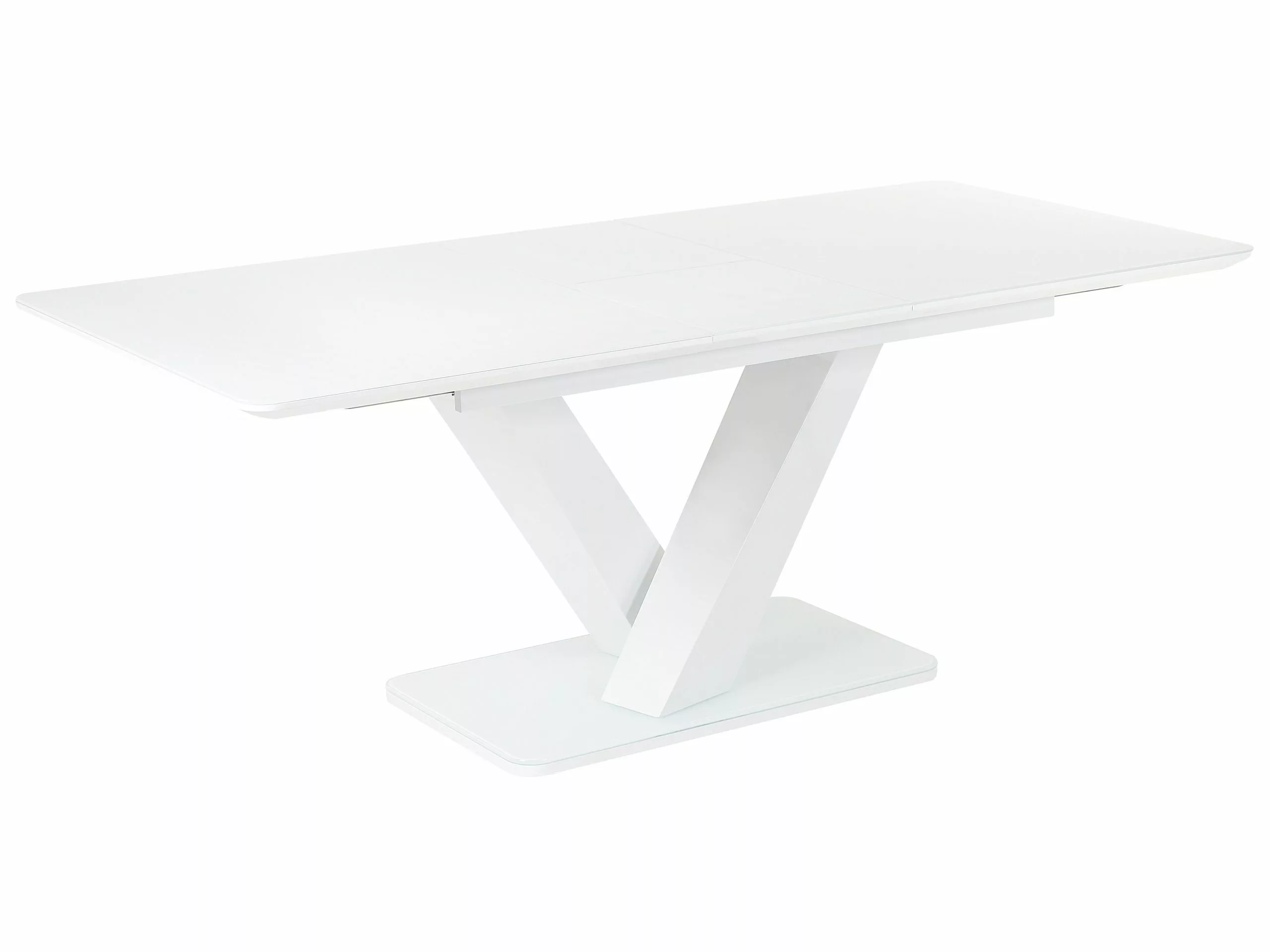 Beliani Ruokapöytä Jatkettava Valkoinen 160/200 X 90 Cm SALTUM