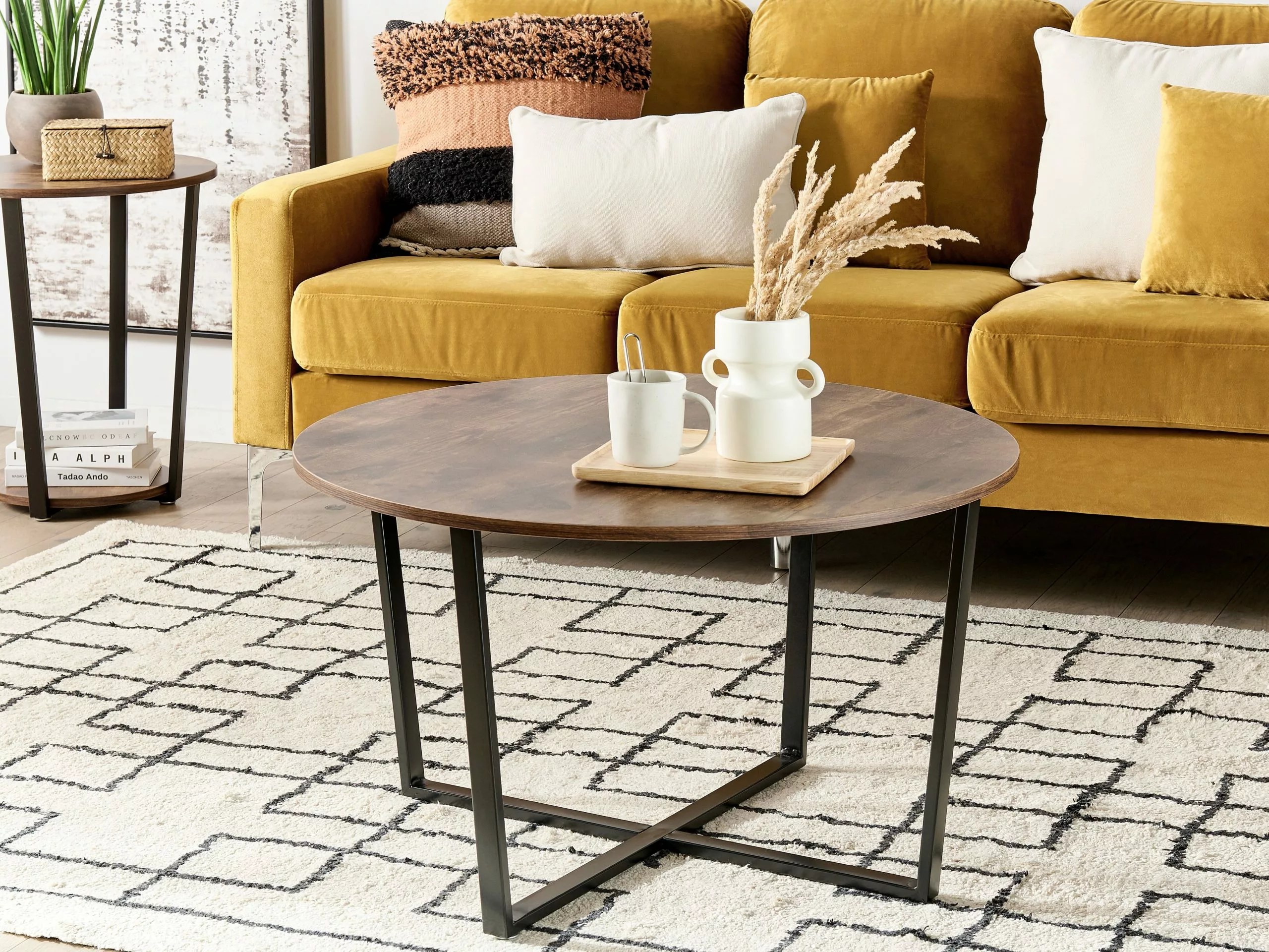 Beliani Sohvapöytä Tumma Puu/musta ORICK 4 Beliani Sohvapöytä Tumma Puu/musta ORICK - Image 2