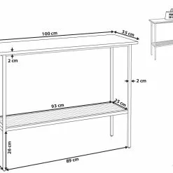 Beliani Konsolipöytä Vaalea Puu/musta DORENA 15 Beliani Konsolipöytä Vaalea Puu/musta DORENA -Ruokapöydät Myyntikauppa undef src sa picid 821127 type whitesh image