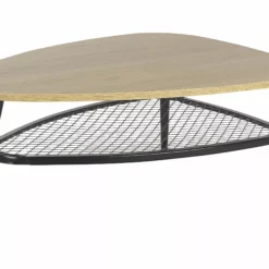 Beliani Sohvapöytä Vaalea Puu/musta DORENA