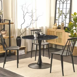 Beliani Ruokapöytä Marmorikuvio Musta ⌀ 90 Cm BOCA 9 Beliani Ruokapöytä Marmorikuvio Musta ⌀ 90 Cm BOCA -Ruokapöydät Myyntikauppa undef src sa picid 821596 type color image scaled