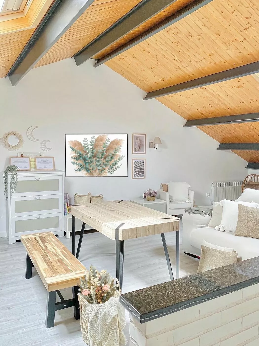 Beliani Ruokapöytä Vaalea Puu/musta 130 X 80 Cm CAMBELL - Image 3