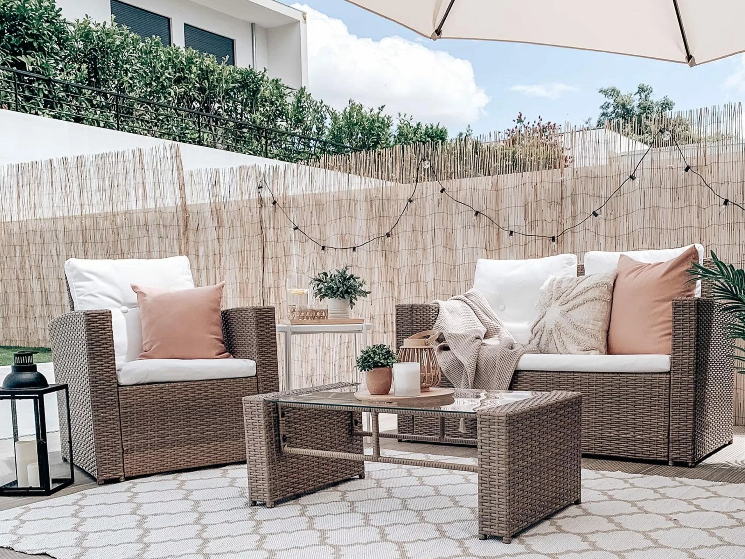 Beliani Ulkomatto Kaksipuolinen Beige AKSU Useita Kokoja 5 Beliani Ulkomatto Kaksipuolinen Beige AKSU Useita Kokoja - Image 3