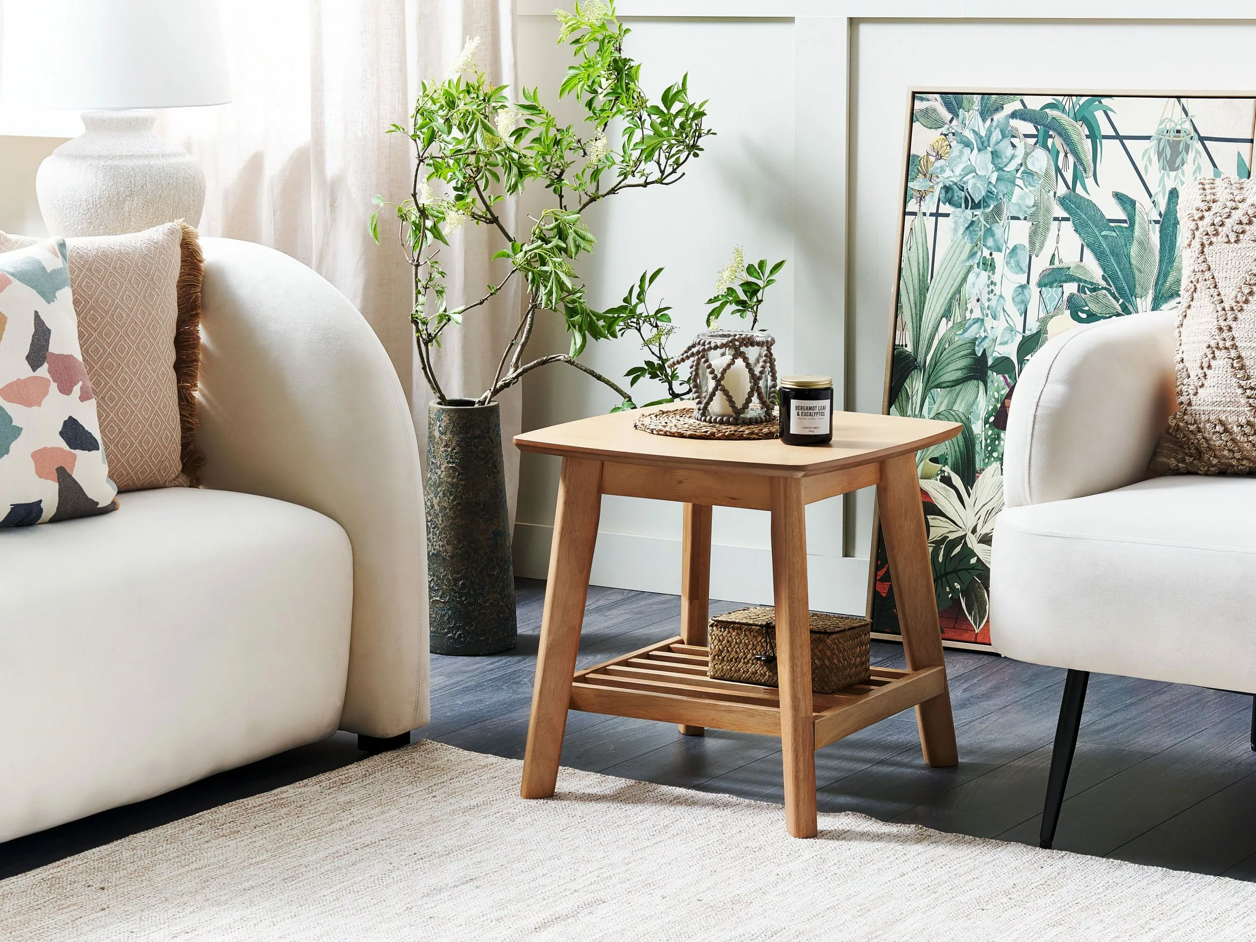 Beliani Sivupöytä Vaalea Puu TULARE - Image 2