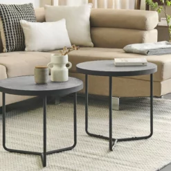 Beliani Sohvapöytä Pieni Harmaa/musta MELODY 12 Beliani Sohvapöytä Pieni Harmaa/musta MELODY -Ruokapöydät Myyntikauppa undef src sa picid 823450 type whitesh image scaled