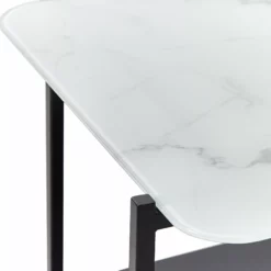 Beliani Sohvapöytä Teräs Marmorikuvio Valkoinen/musta GLOSTER -Ruokapöydät Myyntikauppa undef src sa picid 823504 type whitesh image scaled