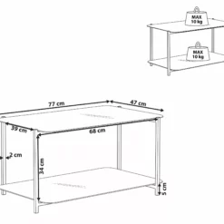 Beliani Sohvapöytä Teräs Marmorikuvio Valkoinen/musta GLOSTER -Ruokapöydät Myyntikauppa undef src sa picid 823507 type whitesh image scaled