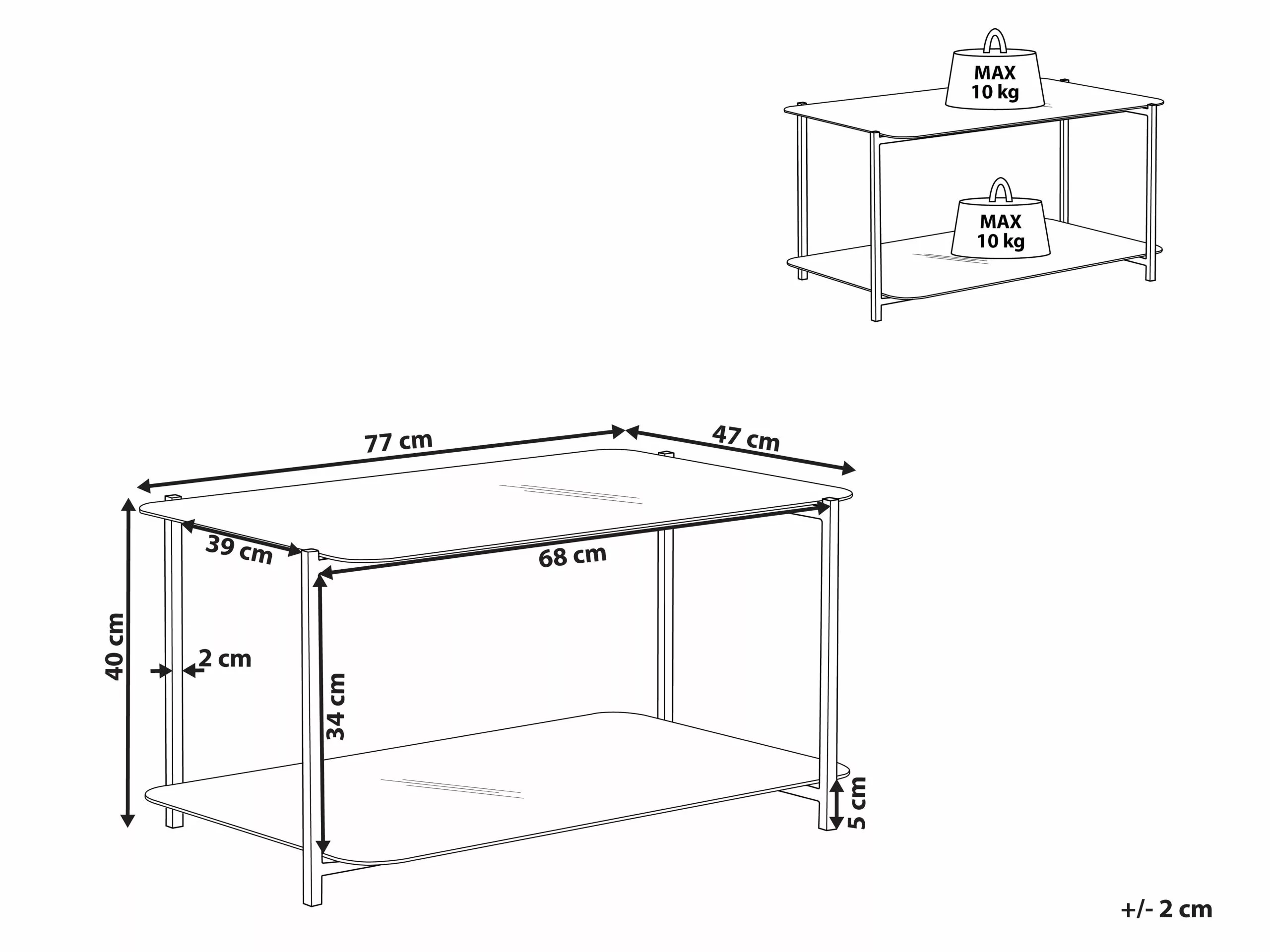 Beliani Sohvapöytä Teräs Marmorikuvio Valkoinen/musta GLOSTER - Image 8