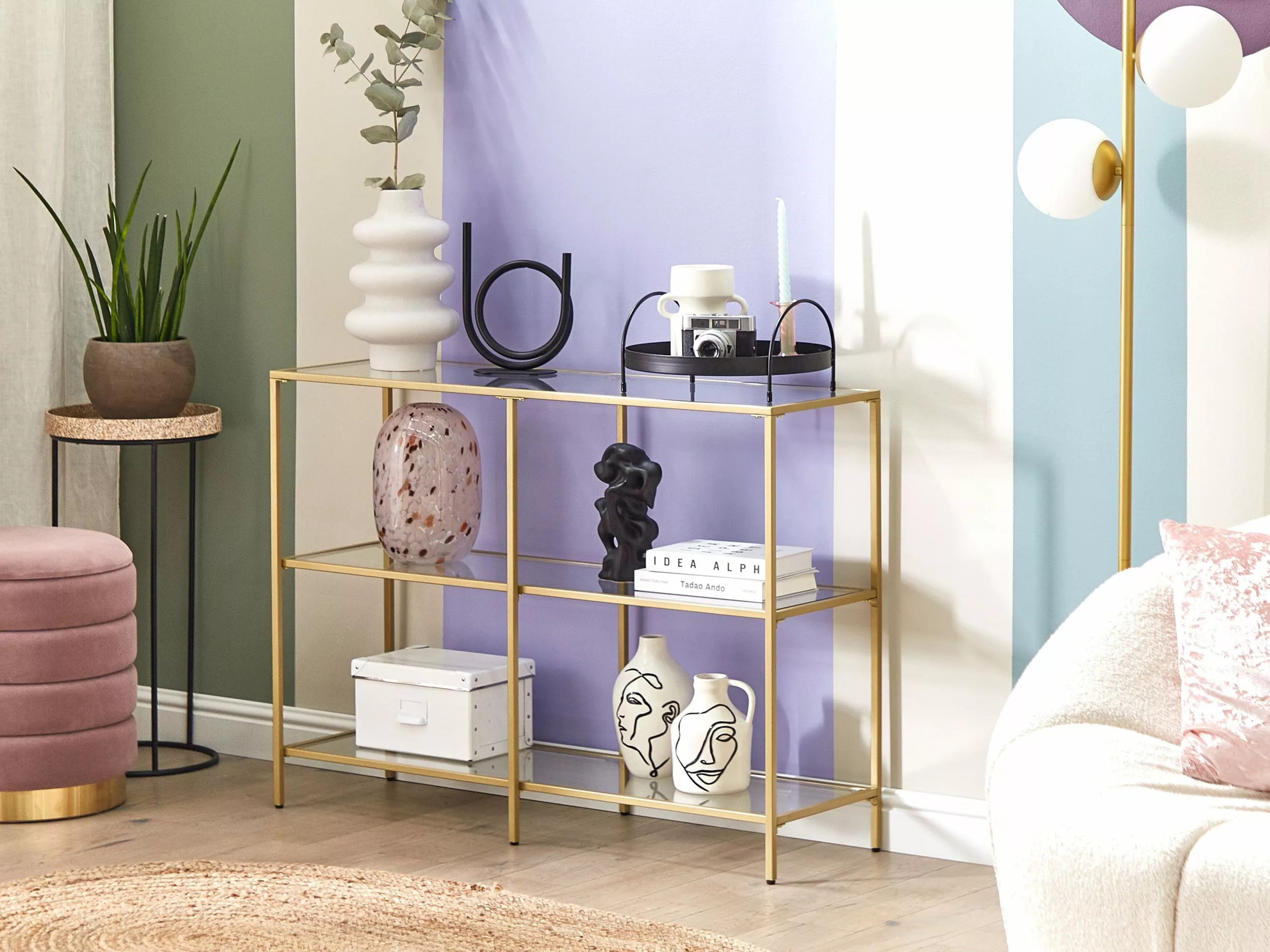 Beliani Konsolipöytä Lasitasolla Rauta Kulta ORETTA 4 Beliani Konsolipöytä Lasitasolla Rauta Kulta ORETTA - Image 2