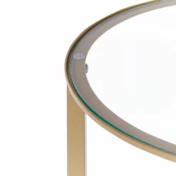 Beliani Sohvapöytä Lasitasolla Kulta/tumma Puu LIBBY -Ruokapöydät Myyntikauppa undef src sa picid 824315 type whitesh image scaled