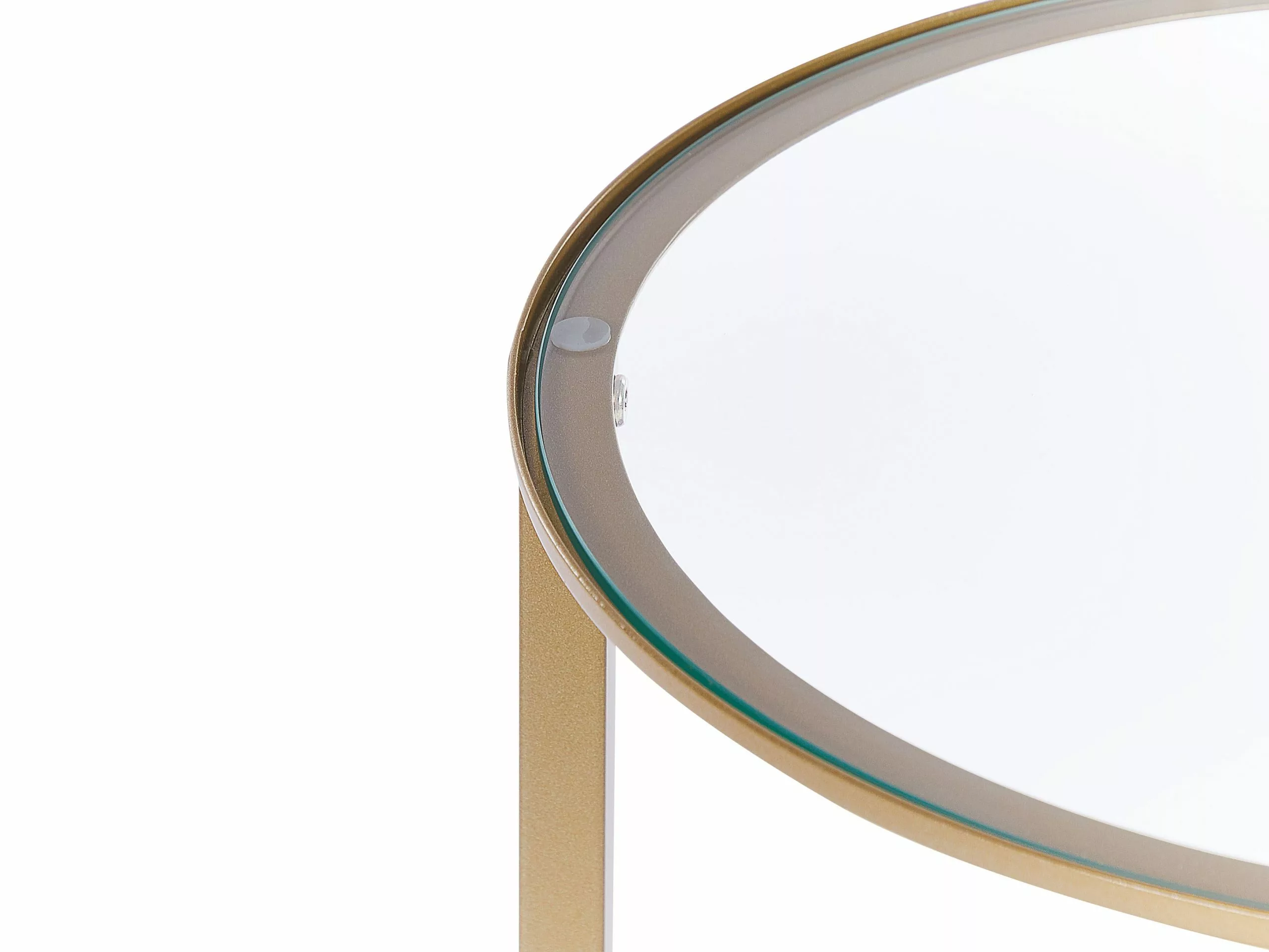 Beliani Sivupöytä Lasitasolla Kulta/tumma Puu LIBBY - Image 5