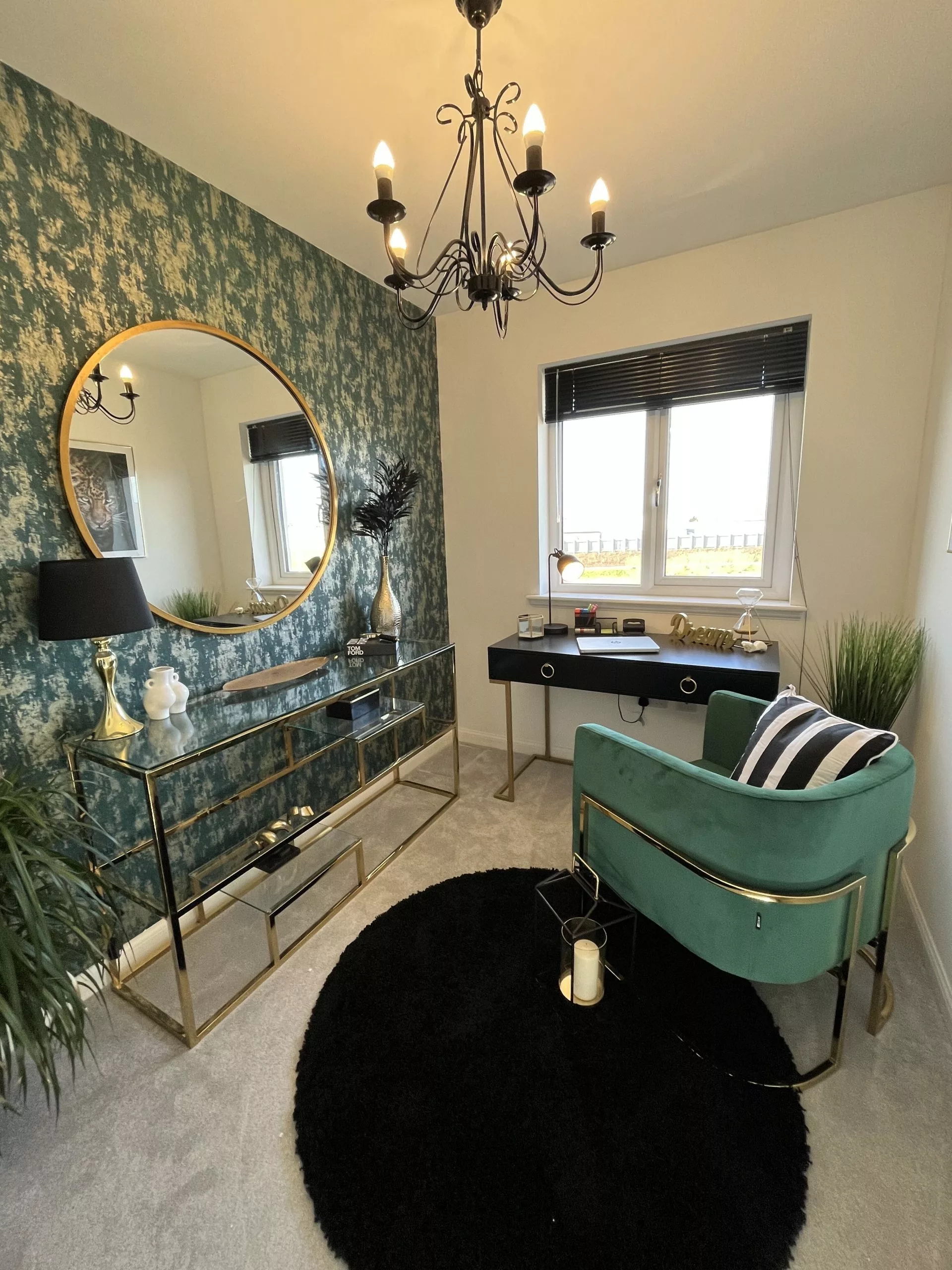 Beliani Konsolipöytä 2 Laatikkoa Musta/kulta WESTPORT - Image 3