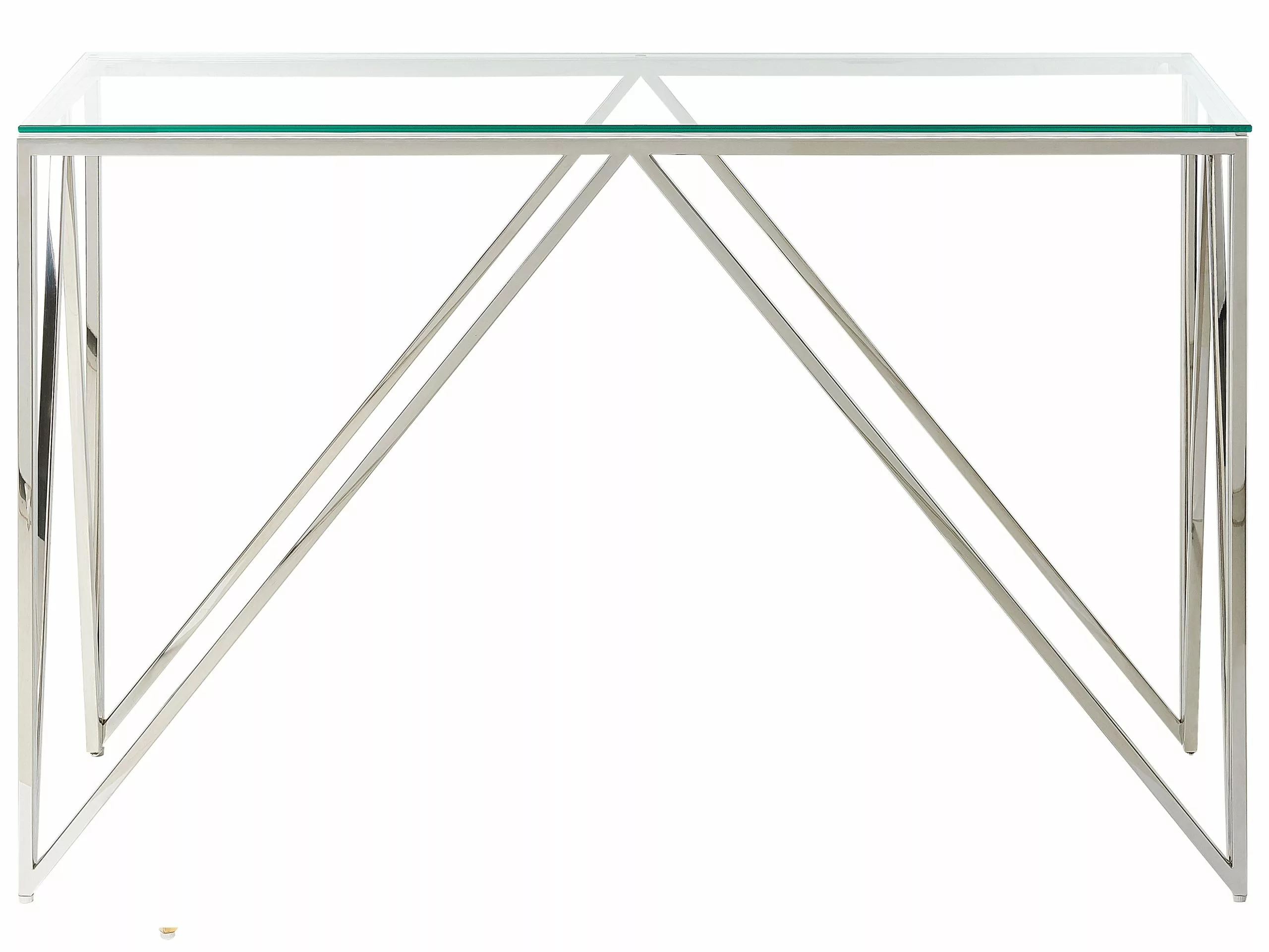Beliani Konsolipöytä Lasitasolla Rosteri Hopea WESO 5 Beliani Konsolipöytä Lasitasolla Rosteri Hopea WESO - Image 3