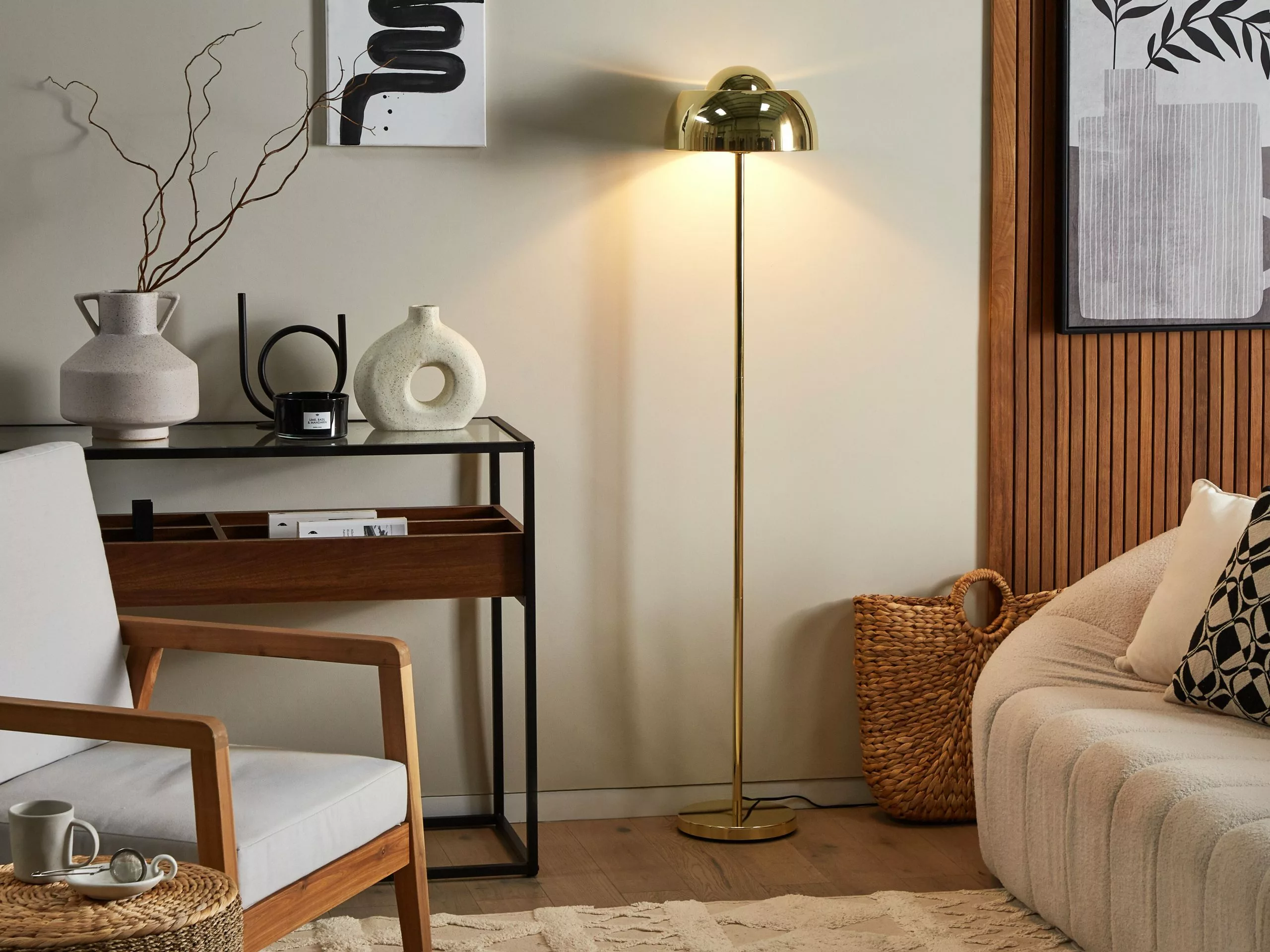 Beliani Konsolipöytä Lasitasolla Tumma Puu/musta WACO 5 Beliani Konsolipöytä Lasitasolla Tumma Puu/musta WACO - Image 3