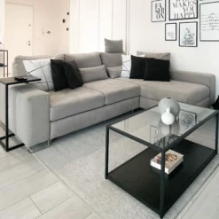 Beliani Sohvapöytä Lasitasolla Metalli Musta MEDORA -Ruokapöydät Myyntikauppa undef src sa picid 827128 type whitesh image scaled