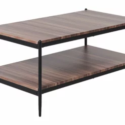 Beliani Sohvapöytä Tumma Puu/musta AVOCA