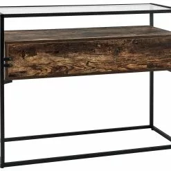 Beliani Konsolipöytä Lasitasolla 2 Laatikkoa Tumma Puu/musta MAUK 18 Beliani Konsolipöytä Lasitasolla 2 Laatikkoa Tumma Puu/musta MAUK -Ruokapöydät Myyntikauppa undef src sa picid 829053 type whitesh image scaled