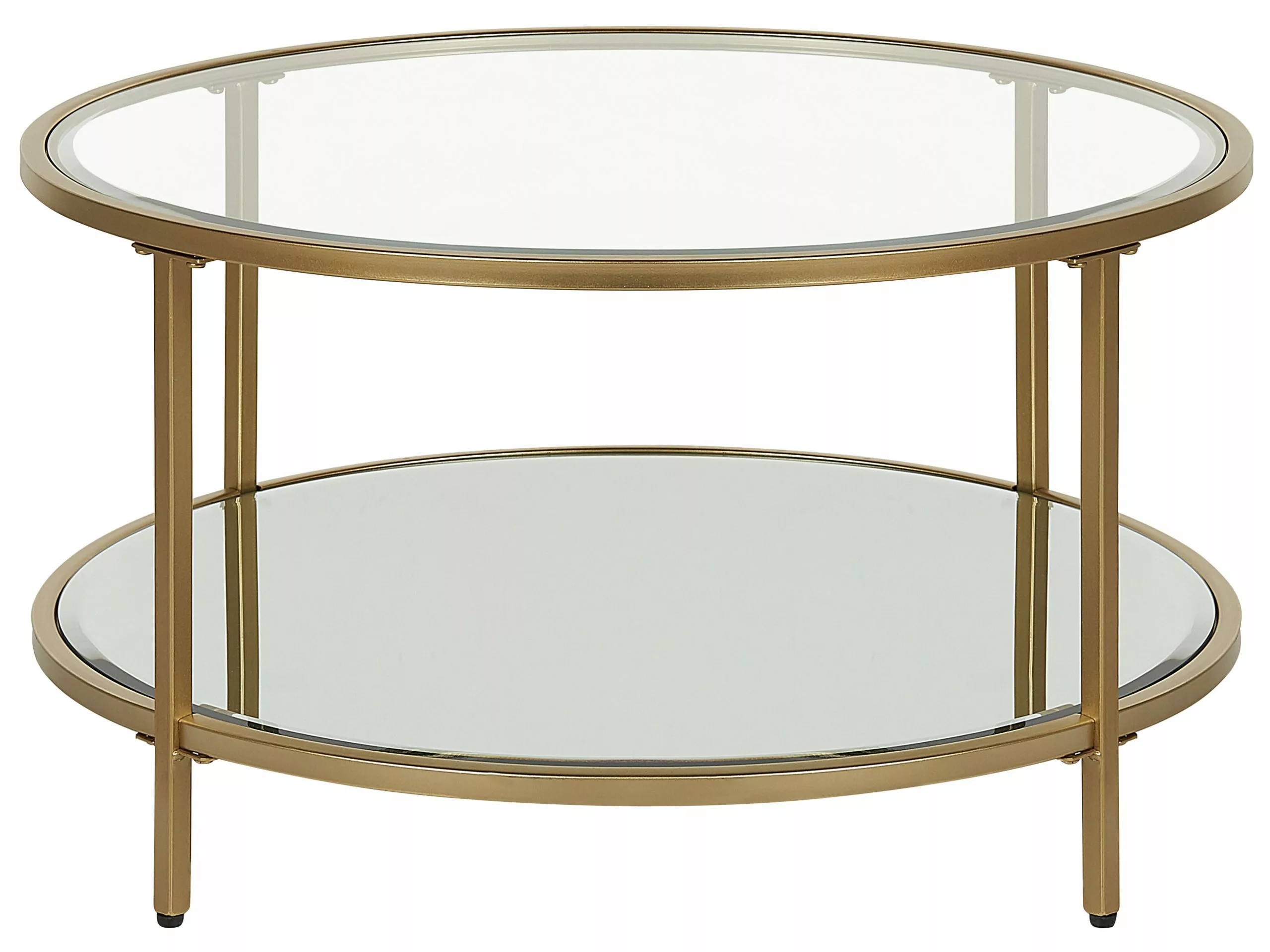 Beliani Sohvapöytä Lasitasolla Rauta Kulta BIRNEY