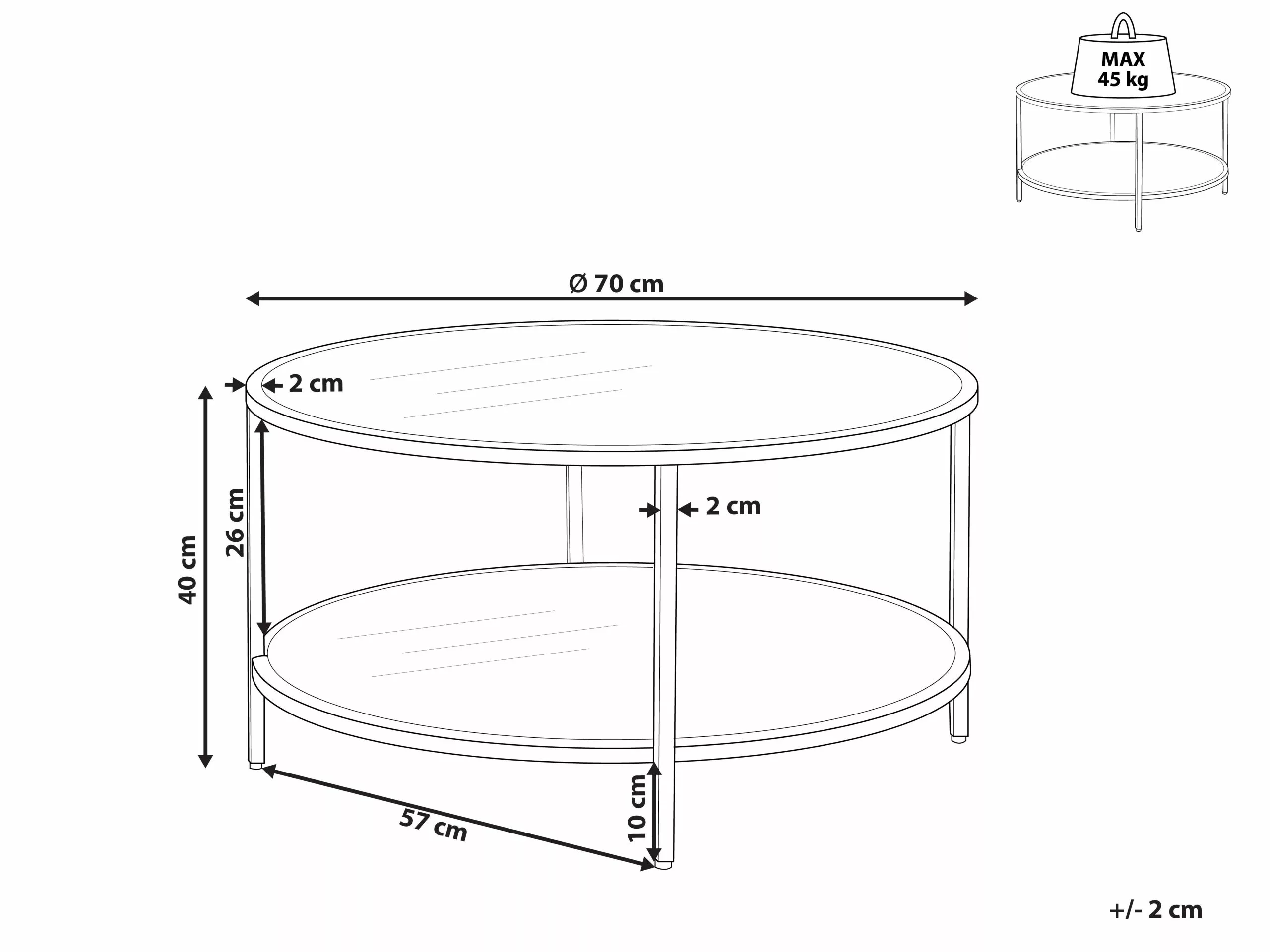 Beliani Sohvapöytä Lasitasolla Rauta Kulta BIRNEY - Image 8