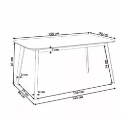 Beliani Ruokapöytä Tumma Puu 150 X 90 Cm EPHRATA -Ruokapöydät Myyntikauppa undef src sa picid 831996 type whitesh image scaled