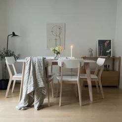 Beliani Ruokapöytä Valkoinen/vaalea Puu 150 X 90 Cm SANTOS -Ruokapöydät Myyntikauppa undef src sa picid 832694 type whitesh image scaled