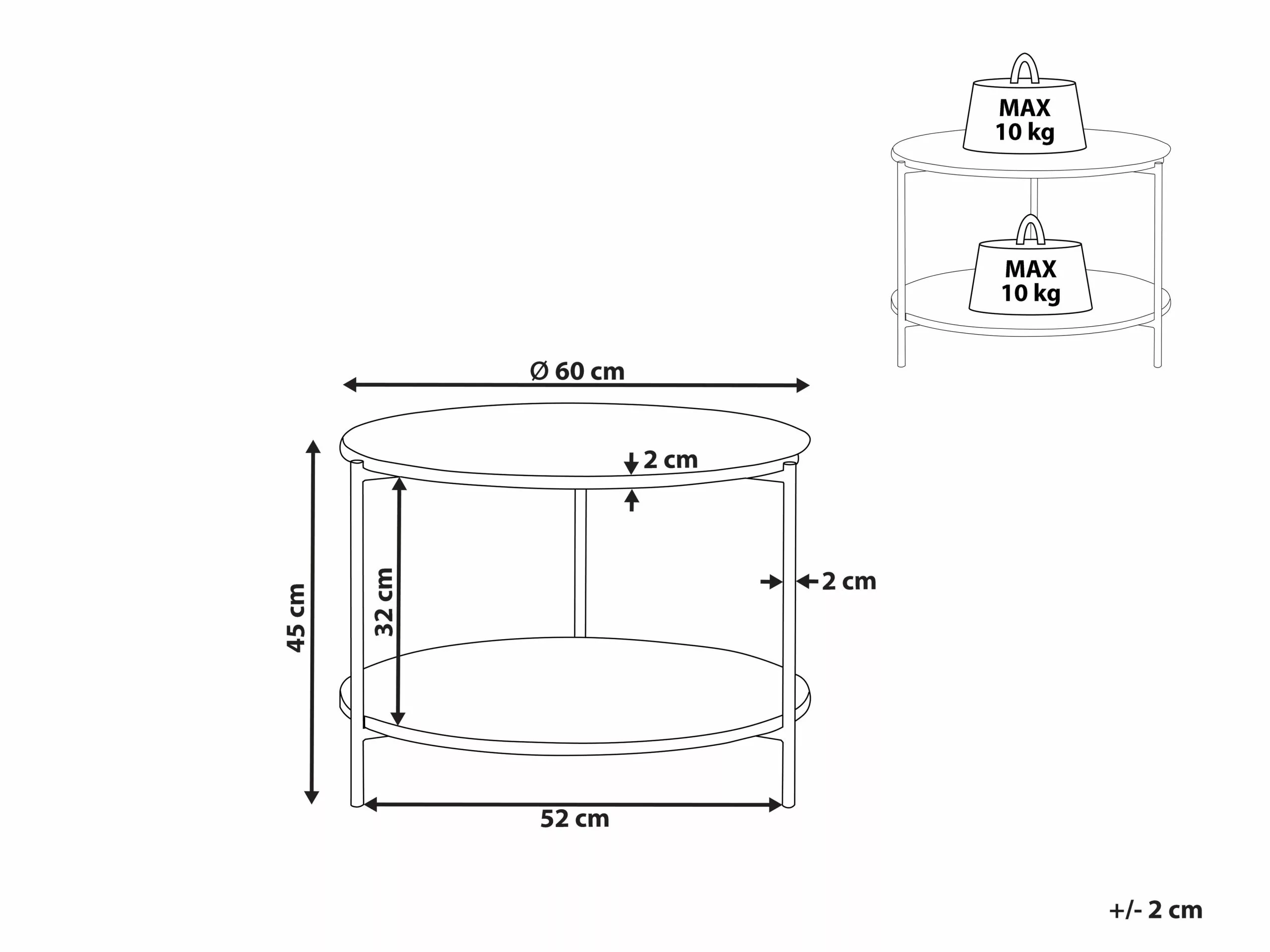 Beliani Sohvapöytä Marmorikuvio Valkoinen/kulta REVA 8 Beliani Sohvapöytä Marmorikuvio Valkoinen/kulta REVA - Image 6